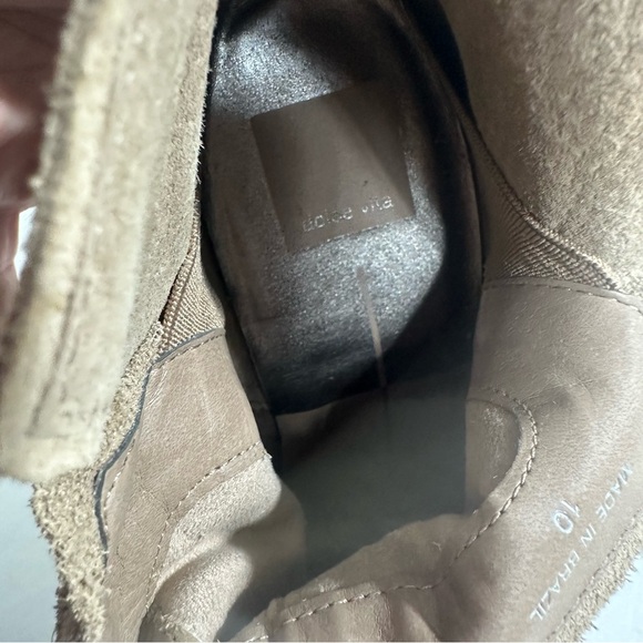 Dolce Vita Womens Sz 10 Boots Spade Tan Suede Block Heel Pull On Ankle Booties - Picture 10 of 12